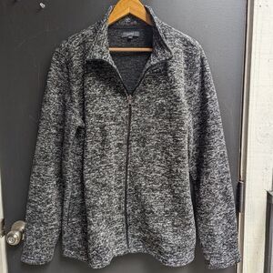 Serra Womens Full Zip Athletic Jacket Sweater Size XL Gray Space Dye Pockets